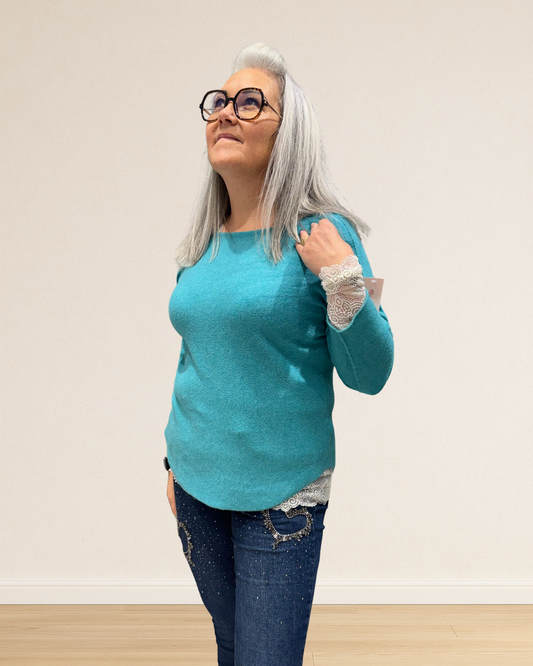 pull chaud col rond uni