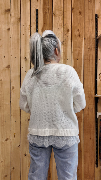 Pull femme oversize dos coupe ample confortable