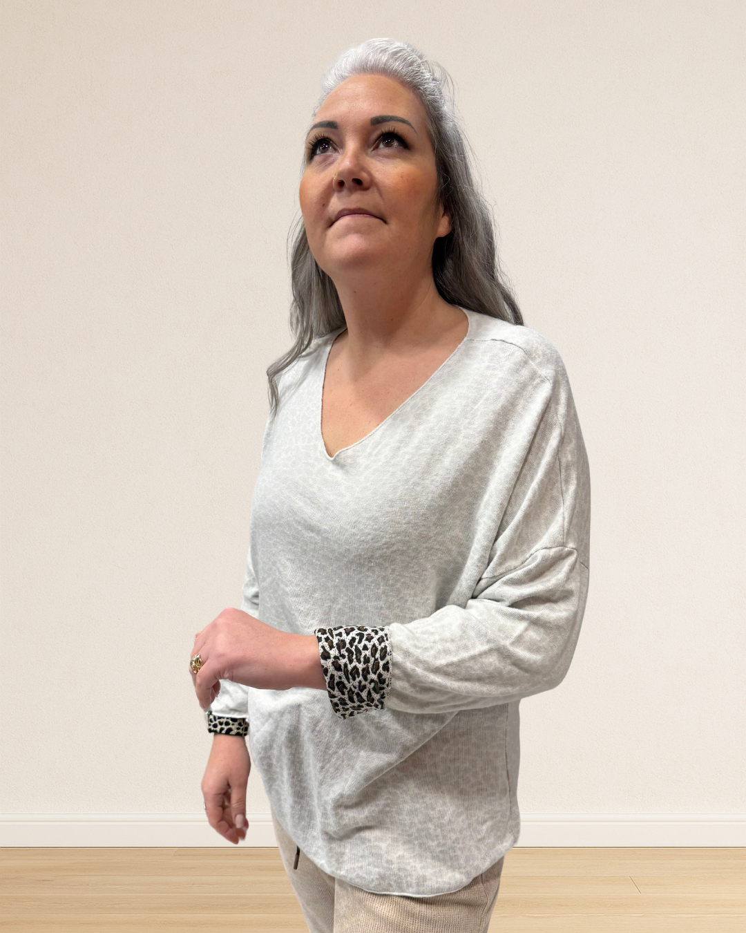 pull fin intérieur léopard femme
