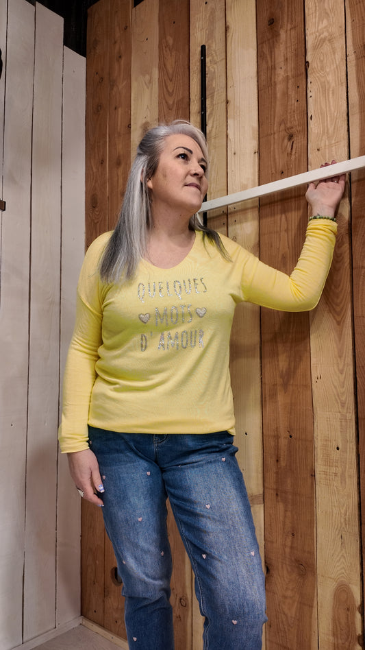 pull quelques mots d’amour
fabrication italienne femme