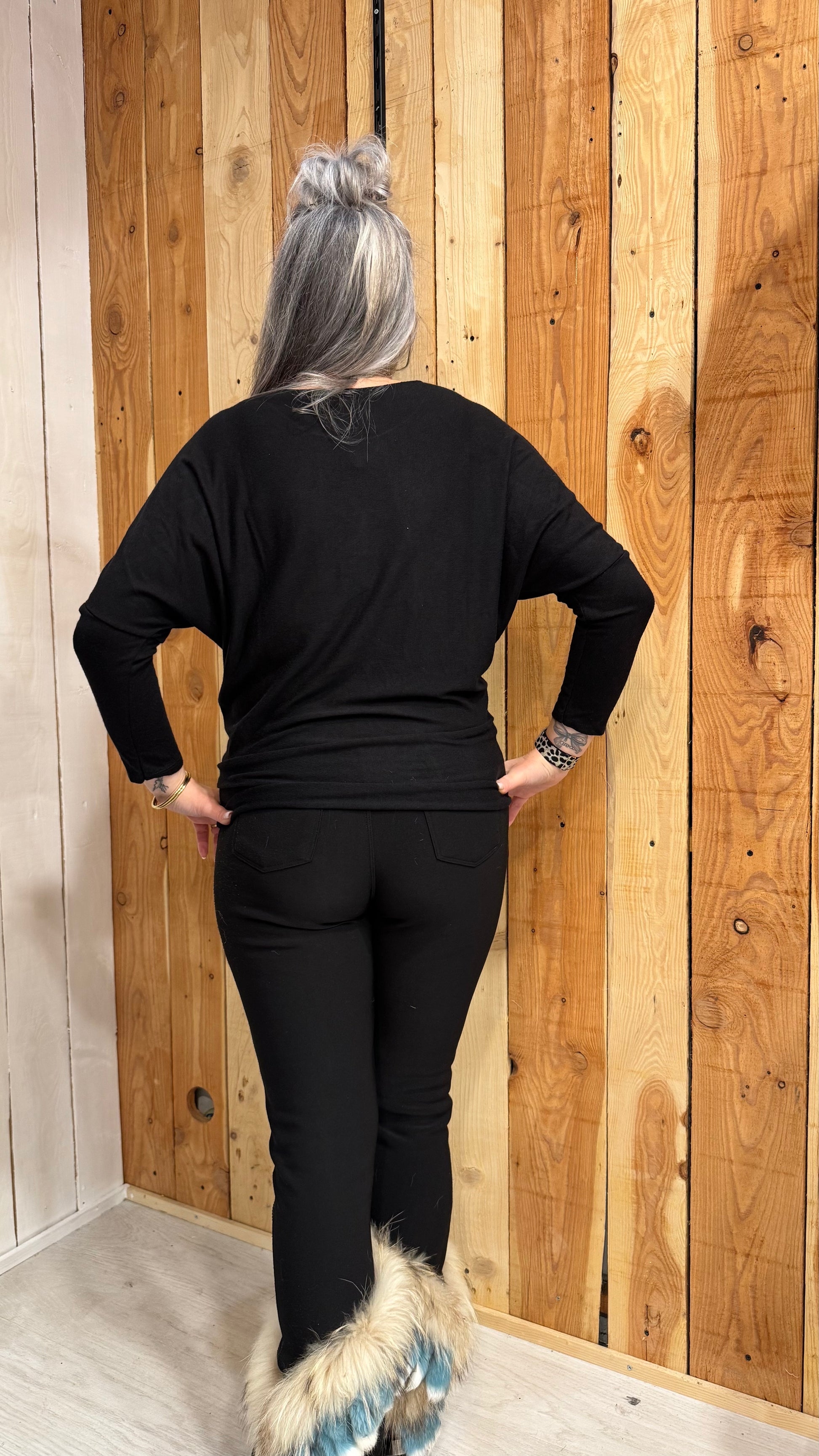 pull uni manches longue