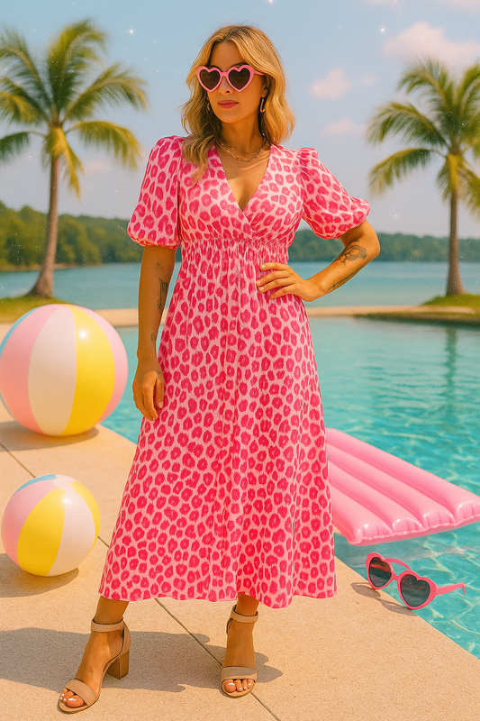 robe léopard fluo femme