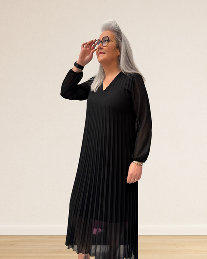 Robe longue sans ceinture, à ceinturer selon ton style.