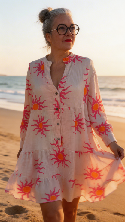 chemise robe en gaze de coton