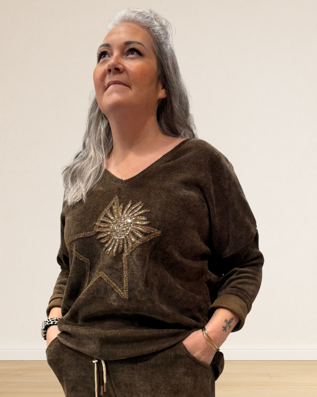 tenue velours femme assortie hiver