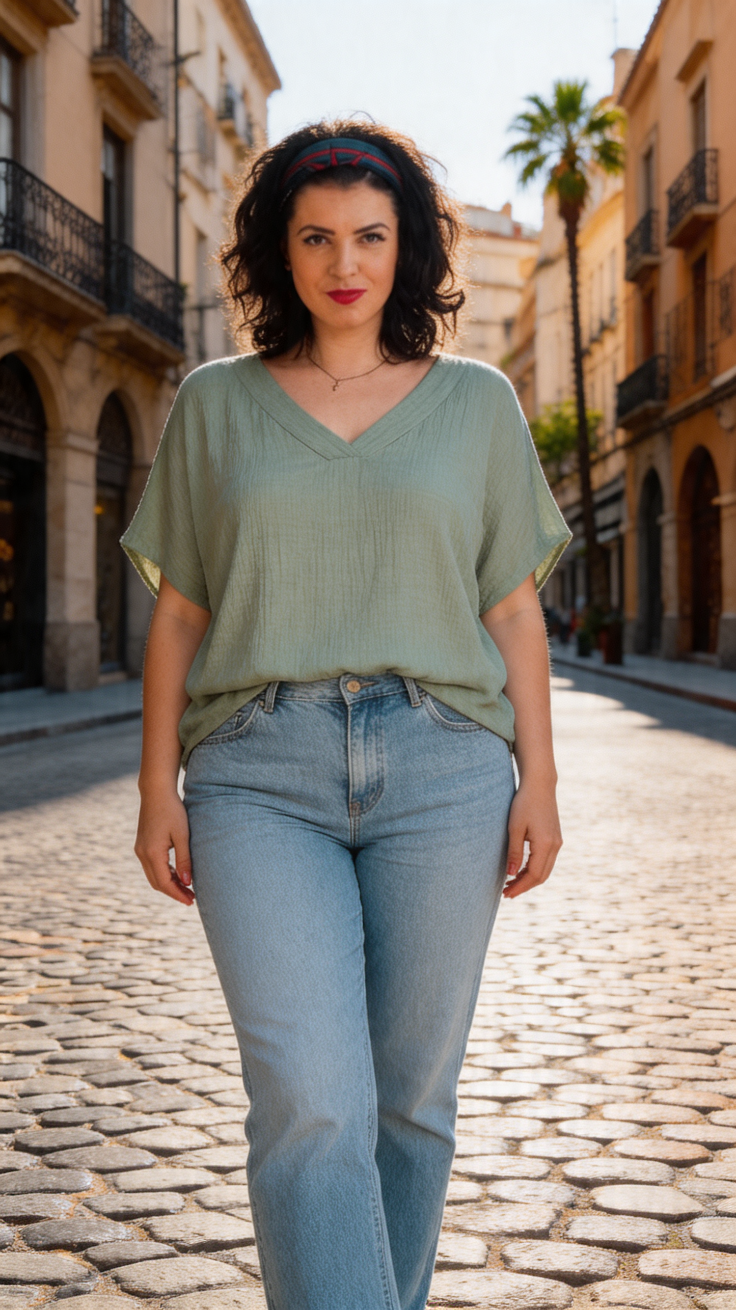 top grande taille kaki
