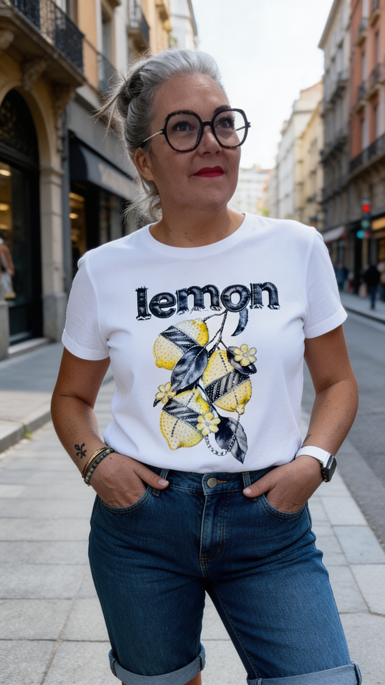 teeshirt citrons avec strass 