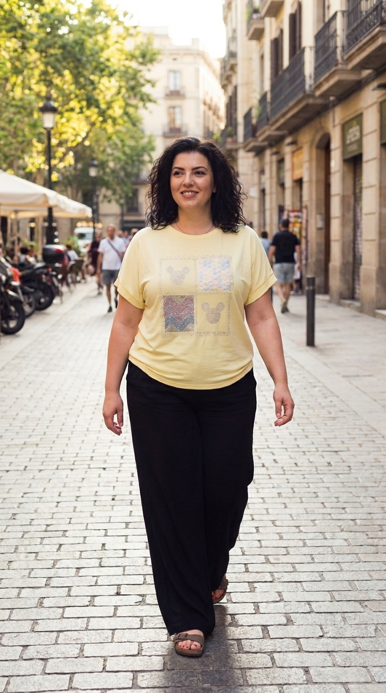 mode femme ronde
t shirt imprimé femme