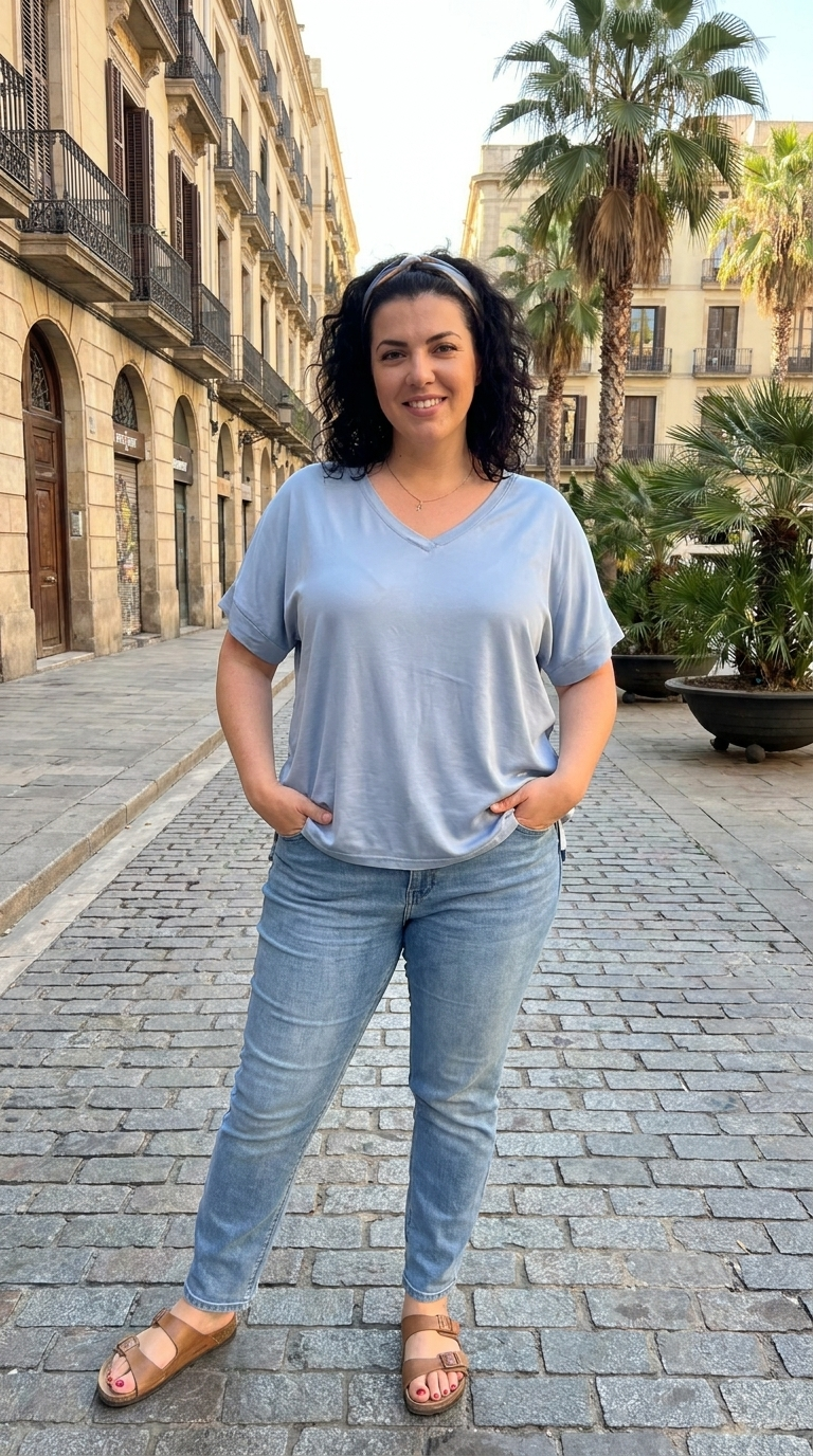 tee shirt femme chic et ronde 