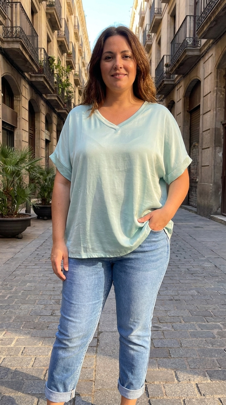 t shirt chic femme curvy 
