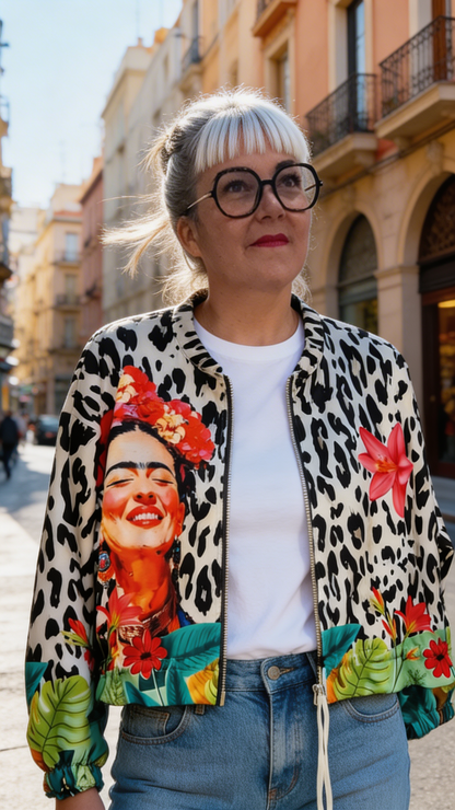 Veste légère Frida Kahlo fleurs 