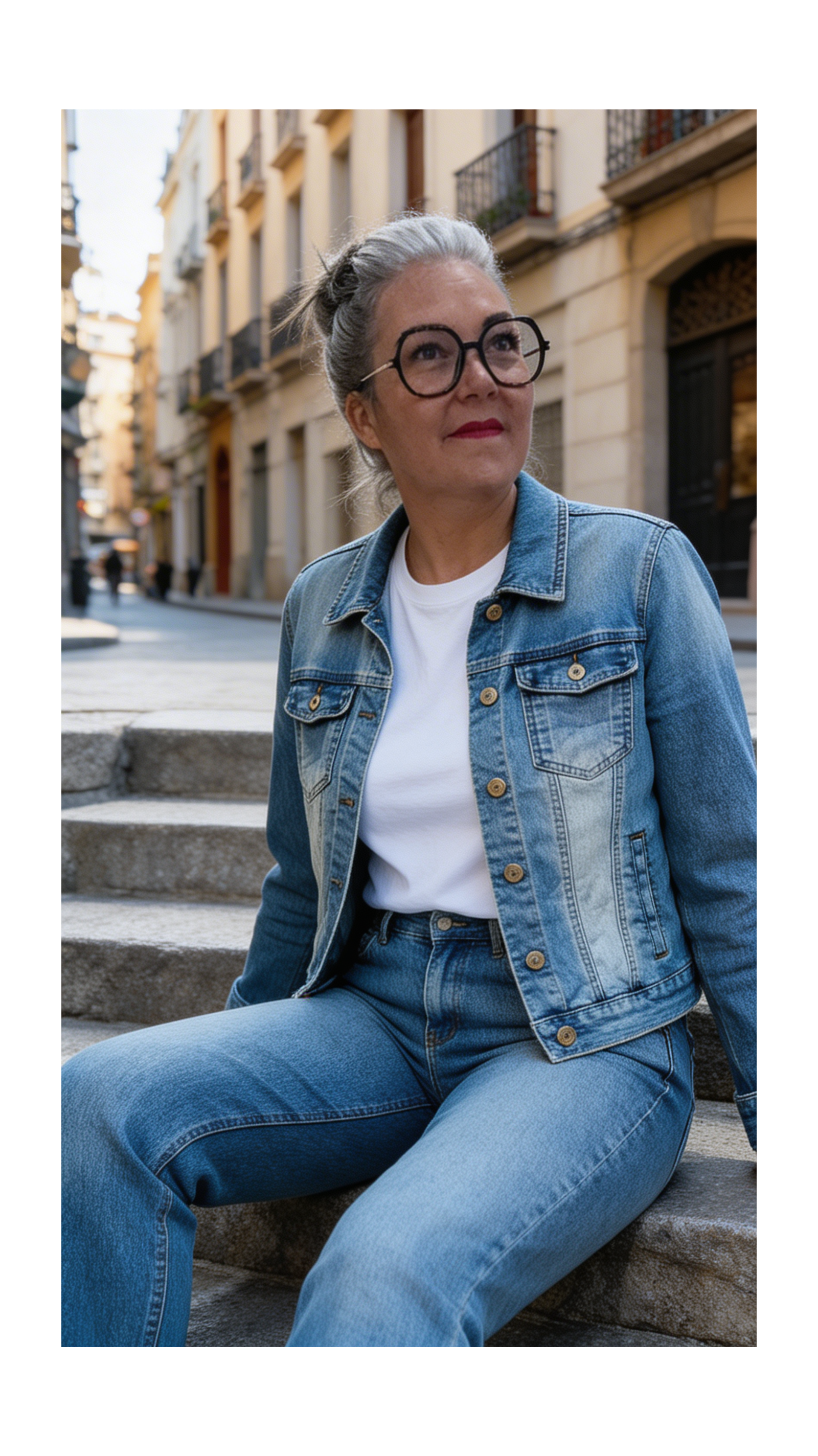 Veste en jean clair intemporel 