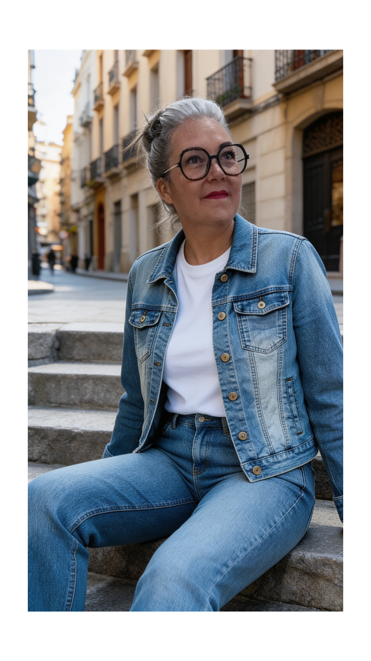 Veste en jean clair intemporel 