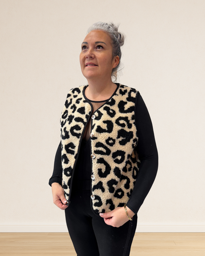 veste en teddy léopard grande taille