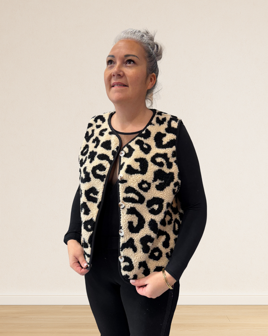 veste en teddy léopard grande taille